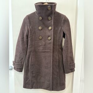 Aritzia Babaton Talulah Wool Cashmere Coat Dark Brown Size XXS